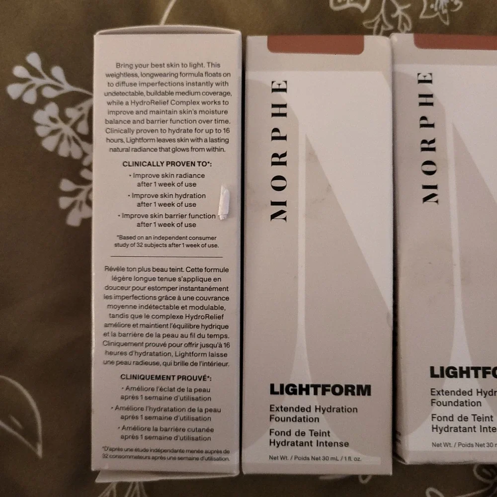 3 Morphe NIB NEW Lightform Extended Hydration Foundations Rich 24W Glow‎ Radiant